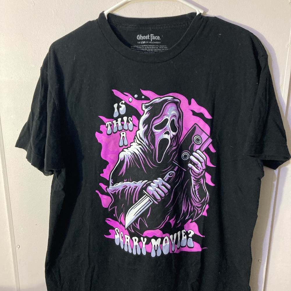 Ghost Face Black and Purple Short Sleeve Tee
